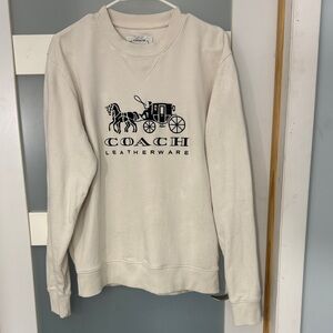 Coach Cream Sweatshirt with Black Logo